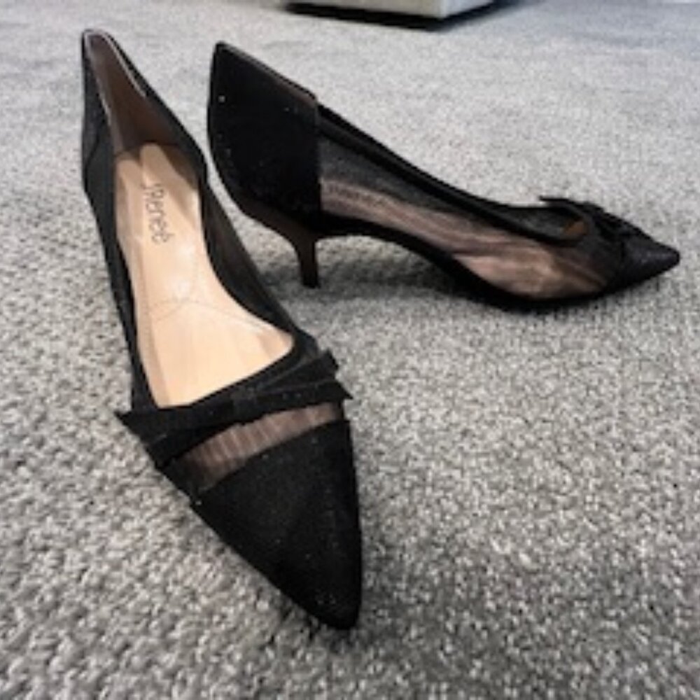 NWOT J. Renee "Brisa" Black Mesh Glitter Dress Pump in Size 8 - Picture 4 of 9